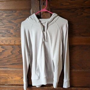 Wool& Aspen Merino Wool Zip-up Sweatshirt in Stone Gray